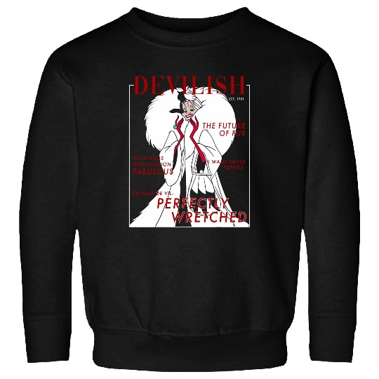 Disney Villains Halloween Cruella Magazine Cover Sweatshirts