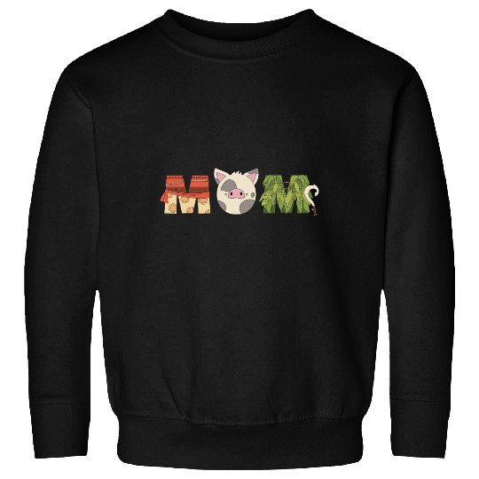 Disney Moana Letters Pua Maui Mother’s Day Birthday Best Mom Sweatshirts