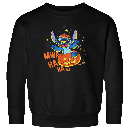 Disney Stitch Jack-o’-Lantern Surprise Mwa Ha Ha Halloween Sweatshirts