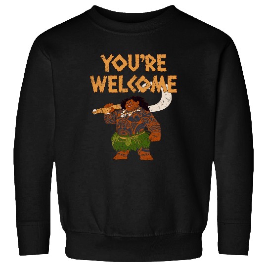 Disney Moana Maui Confident Pose You're Welcome Retro Logo Sweatshirts