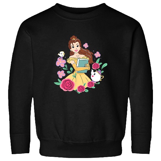Disney Beauty and the Beast Belle & Book Fall Floral Roses Sweatshirts