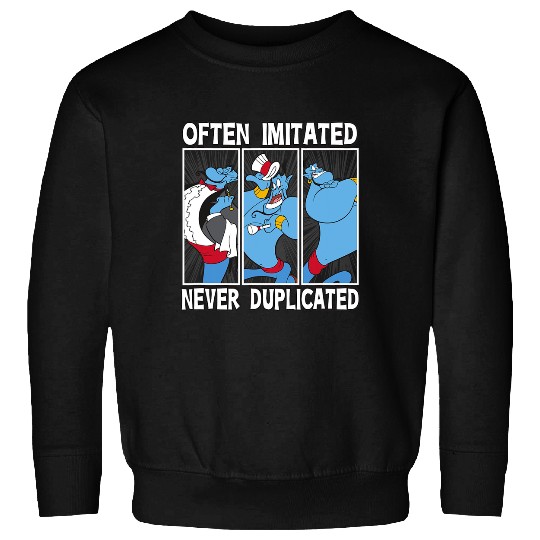 Disney Aladdin Often Imitated Never Duplicated Panels Logo Sweatshirts