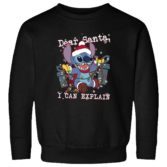 Disney Lilo & Stitch Christmas Dear Santa, I Can Explain Long Sleeve Sweatshirts