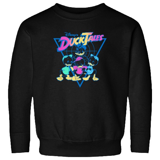 Disney DuckTales Neon Outlines Group Shot Distressed Sweatshirts