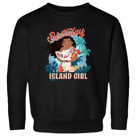 Disneyss Moana Birthday Island Girl Moana Pua Hei Hei Big Logo Sweatshirts