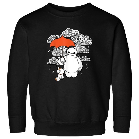 Disney Big Hero 6 Baymax Patterned Rain Clouds Portrait Sweatshirts