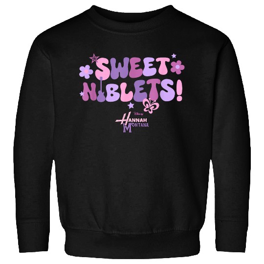 Disneyss Hannah Montana Sweet Niblets Floral Chest Text Logo Sweatshirts