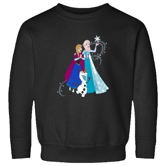 disney frozenss Olaf Anna Elsa Sisters Snowflake Portrait Sweatshirts