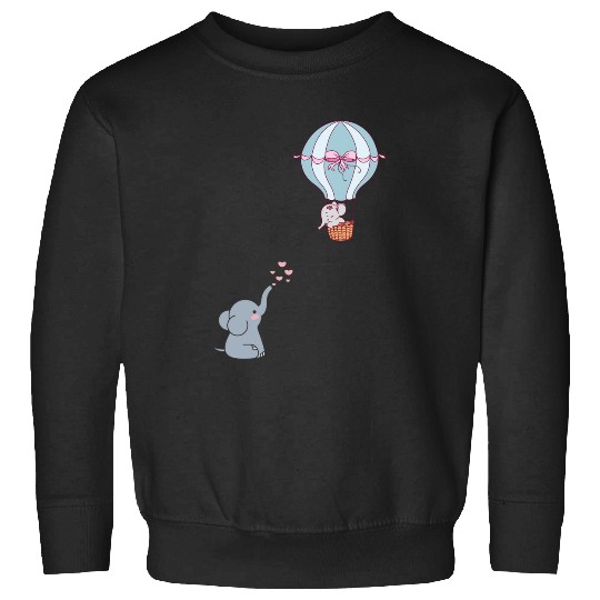 Discover Elephant in hot air balloon and elephant with hearts Sticker: Disney Elephant Dumbo, Dumbo Sweatshirts
