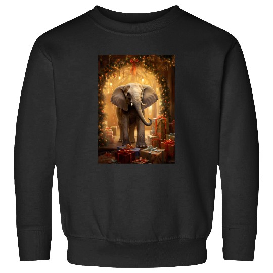 Discover Elephant with Christmas Present in beautiful Xmas Scene Greeting Card, Disney Elephant Dumbo Christmas , Dumbo Christmas Sweatshirts