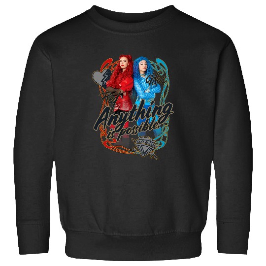Discover Disney Descendants Red Chloe Anything Is Possible Chest Logo Sweatshirts