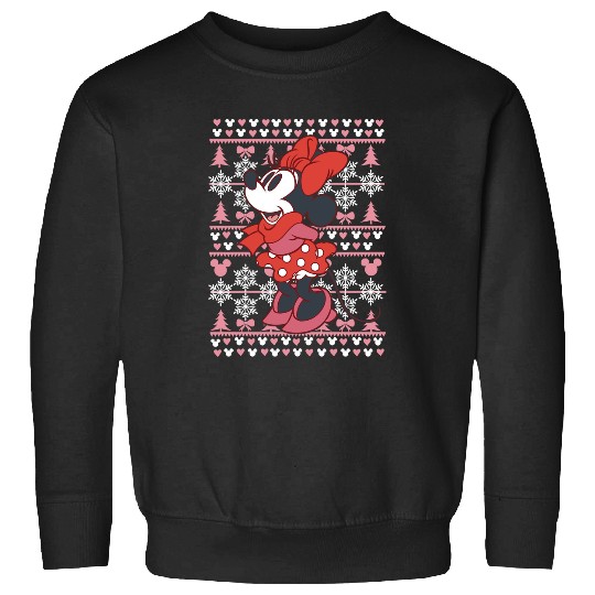 Discover Disney Minnie Mouse Christmas Sweater Style Long Sleeve Sweatshirts