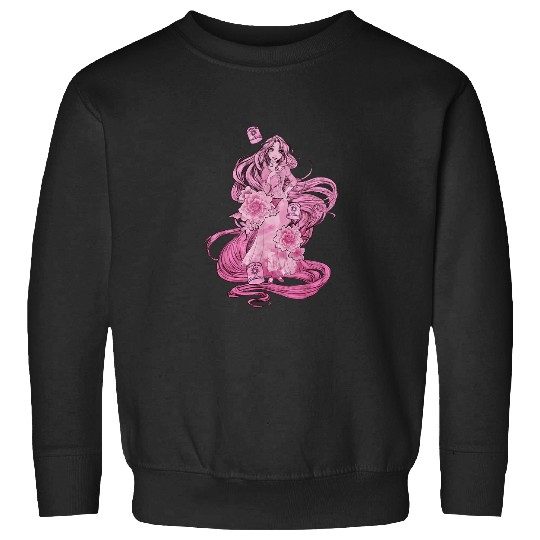 Disney Tangled Pink Tonal Rapunzel Portrait Grap Sweatshirts