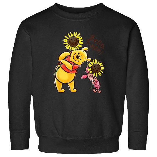 Disney Winnie The Pooh & Piglet Hello There! Sunflowers Sweatshirts