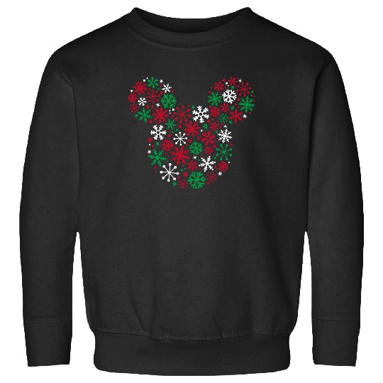 Discover Disney Mickey Mouse Icon Holiday Snowflakes Long Sleeve Sweatshirts