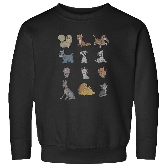 Discover Disney Classic Characters Cats And Dogs Collage Sweatshirts