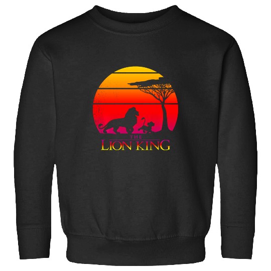 Discover Disney Lion King Vintage Sunset Logo Graphic Hoodie Sweatshirts