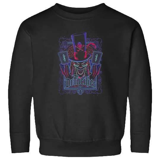 Disneyss Villains Dr Facilier Neon Tarot Card Chest Portrait Sweatshirts