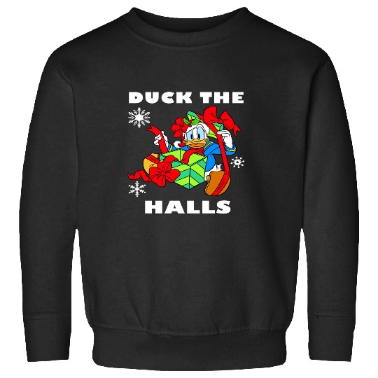 Discover Disney Donald Duck The Halls Christmas Portrait Long Sleeve T-Shirt Sweatshirts