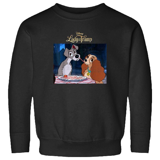 Discover Disney Lady And The Tramp Iconic Scene Logo Sweatshirts