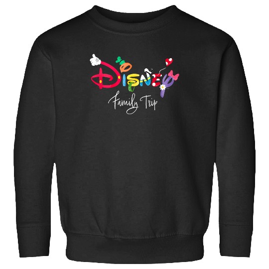 Discover Disney Mickey & Friends Character Letters Disney Family Trip Sweatshirts