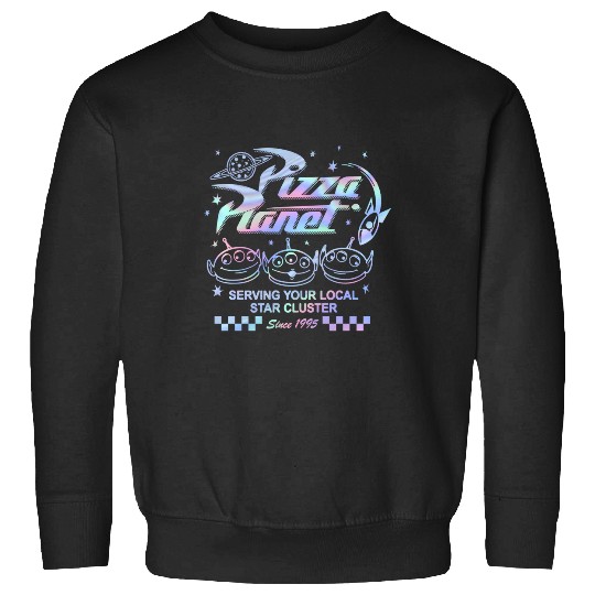 Discover Disney Pixar Toy Story 3 Pizza Planet Aliens Hologram Sweatshirts