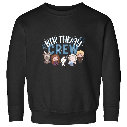 Discover Disney Frozen Birthday Crew Cute Chibi Group Shot Big Logo Sweatshirts