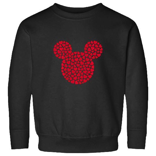 Discover Disney Mickey Mouse Icon Filled With Red Hearts Sweatshirts