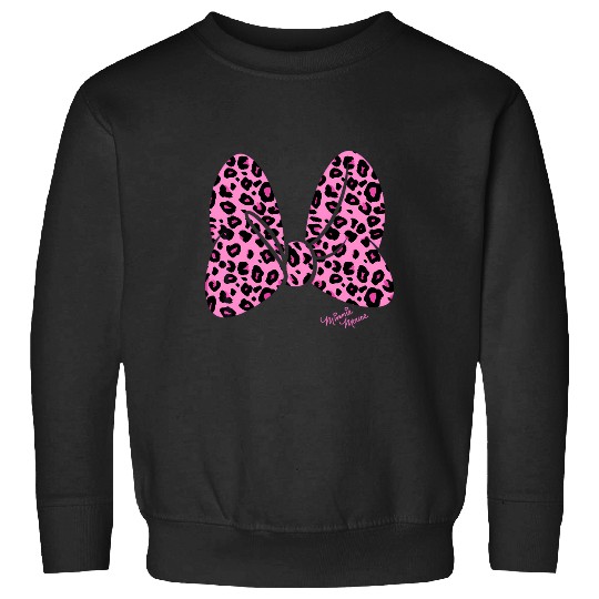Discover Disney Minnie Mouse Pink Animal Print Classic Bow Sweatshirts