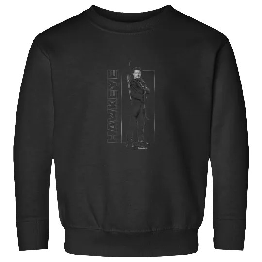 Marvel Hawkeye Disney Plus Black And White Hero Sweatshirts
