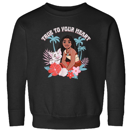 Disneyss Moana 2 True To Your Heart Pua Moana Tropical Logo Sweatshirts