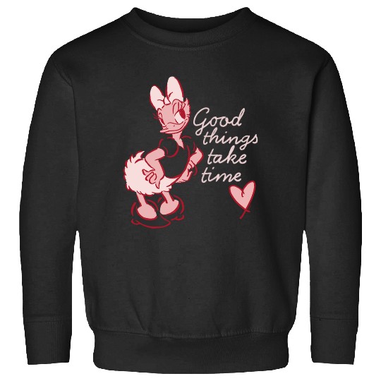 Discover Disney Daisy Duck Retro Vintage Heart Good Things Take Time Long Sleeve Sweatshirts