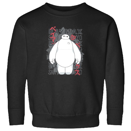Discover Disney Big Hero 6 Baymax San Fransokyo Kanji Retro Poster Sweatshirts