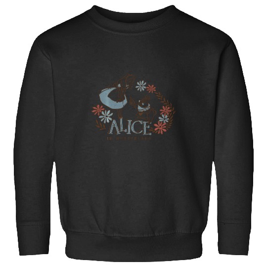 Discover Disney Alice In Wonderland Alice And White Rabbit Floral Sweatshirts