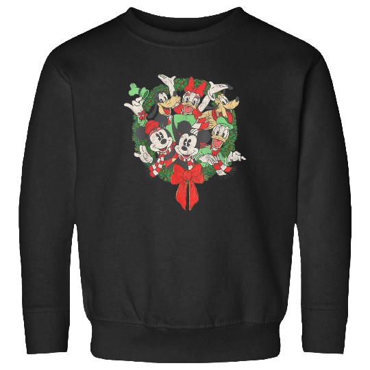 Discover Disney Group Shot Christmas Wreath Sweatshirts