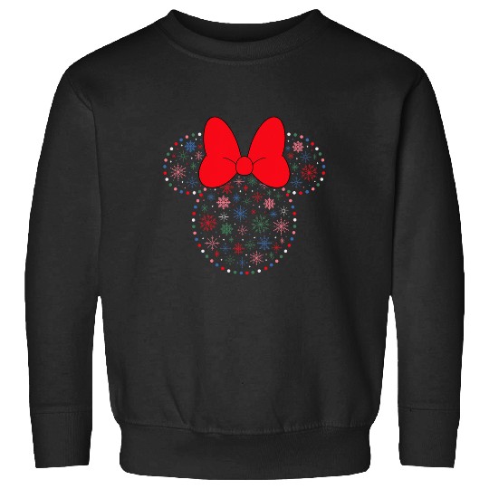 Discover Disney NEW Minnie Icon Christmas Holiday Lights Snowflakes Sweatshirts