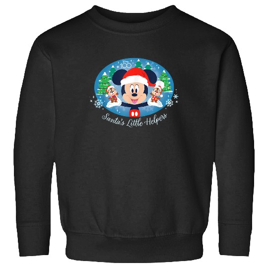 Discover Disney 100 Mickey Chip Dale Santa’s Little Helpers Christmas Sweatshirts