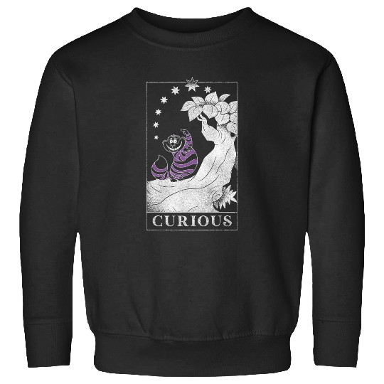 Discover Disney Alice in Wonderland Cheshire Cat Curious Outline Sweatshirts