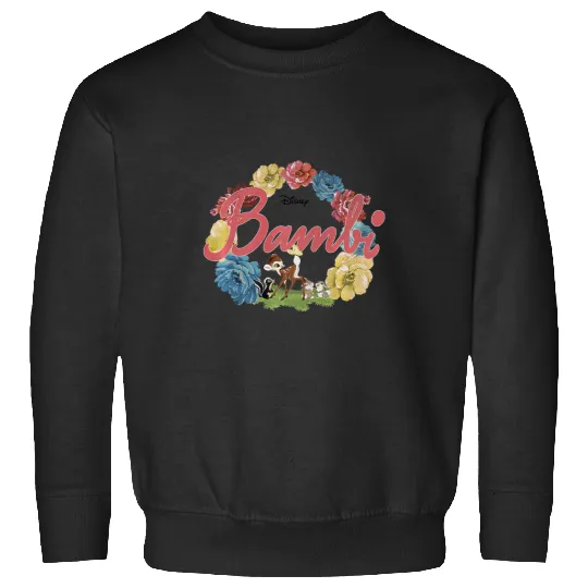 Disney Bambi Floral Ring Logo Premium Sweatshirts