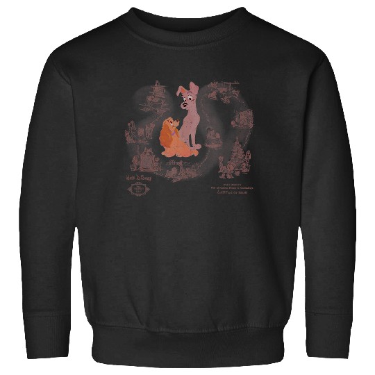 Discover Disney Lady and the Tramp Retro Vintage Art Distressed Tank Top Sweatshirts