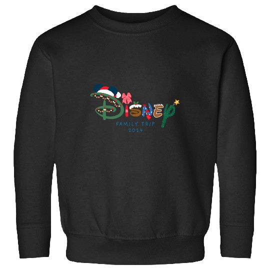 Discover Disney Festive Fill Logo Christmas Holiday Family Trip 2024 Sweatshirts