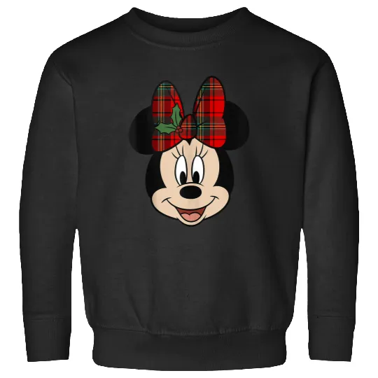 Disney Mickey And Friends Christmas Minnie Mistletoe Bow Sweatshirts