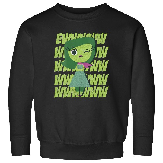 Disney Pixar Inside Out Disgust Ewww Retro Text Stack V-Neck Sweatshirts