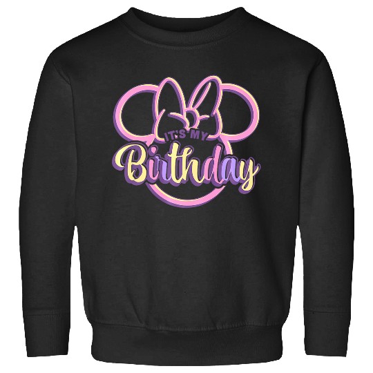 Discover Disney Minnie Mouse It's My Birthday Retro Minnie Ears Logo Premium Sweatshirts