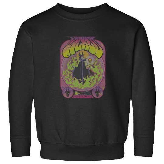 Disney Villains Maleficent Wicked Retro Seventies Poster Sweatshirts