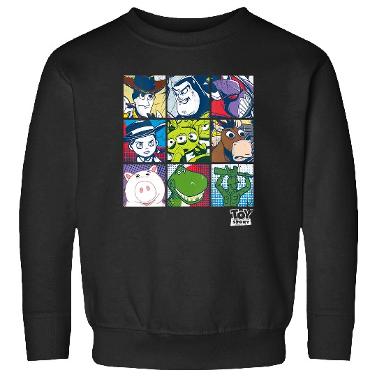 Disney Pixar Toy Story Vintage Faded Retro Character Box Up V-Neck Sweatshirts