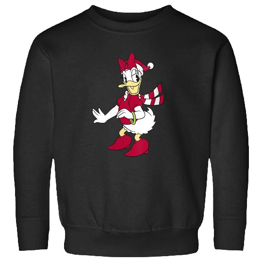 Womens Disney Daisy Duck Classic Christmas Portrait V-Neck Sweatshirts