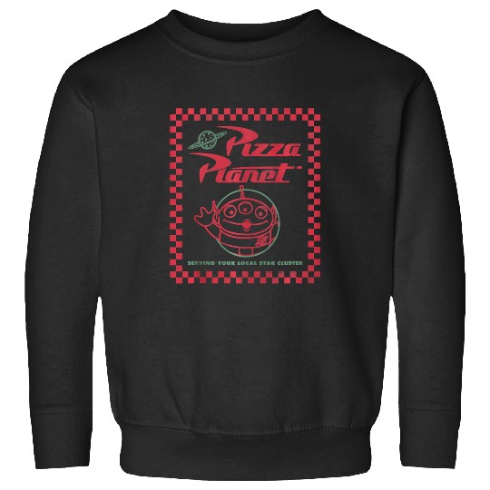 Discover disney Pixars toy story alien Pizza Planets box art Sweatshirts