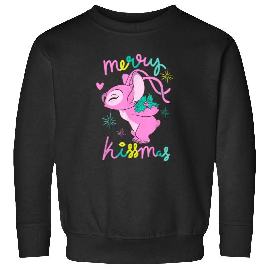 Disneyss Lilo Stitch Christmas Angel Merry Kisssmas Mistletoe Sweatshirts