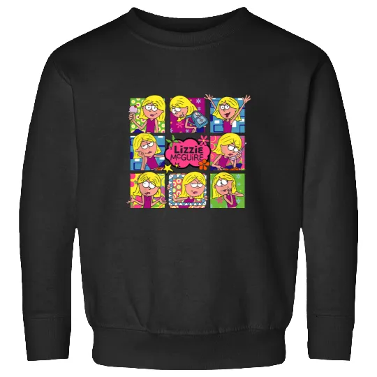 Disney Lizzy McGuire Multi Lizzie's Moods Big Chest Panels Sweatshirts